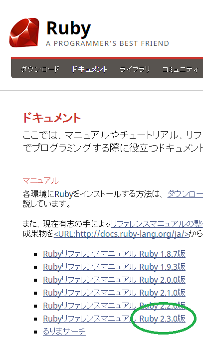 ドキュメントページ